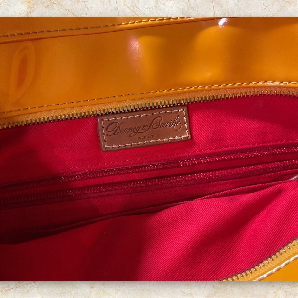 Dooney & Bourke Patent Leather Mustard Color Tote Bag - Picture 4 of 13
